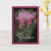 お悔やみ ピンクのノックアウトローズ - 様々なシーンにカスタマイズ可能 カード (黄色い花)