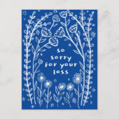お悔やみ フラワースケッチ 落書き ごめんなさい ポストカード (正面)
