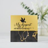 お悔やみ  ブラックとゴールドのテーマ カード (スタンド正面)