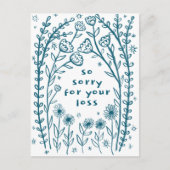 お悔やみ 花のスケッチ 落書き ごめんなさい ポストカード (正面)
