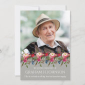 お悔やみ 花　写真　葬儀　感謝　カード 招待状 (正面)