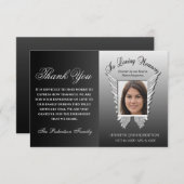 お悔やみ 葬儀 写真 感謝カード (正面/裏面)