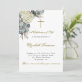 お悔やみ 葬儀 追悼 宗教 花 写真 エレガント 招待状 (スタンド正面)