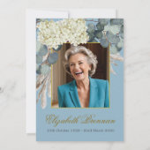 お悔やみ 葬儀 追悼 宗教 花 写真 エレガント 招待状 (裏面)