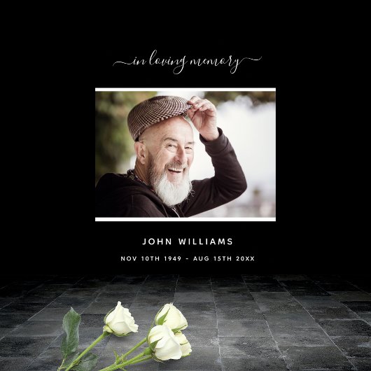 お悔やみ 黒の写真 記念 歓迎 ポスター