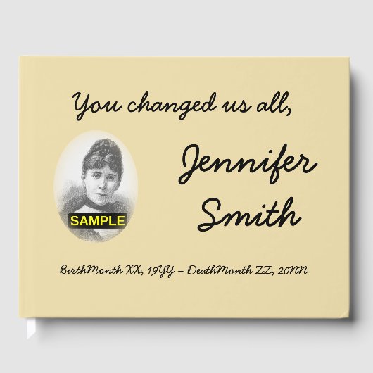 お悔ミニマルやみパーソナライズされたゲストブック ゲストブック (正面)