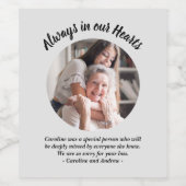 お悔モダンやみ写真展 ワインラベル (シングルラベル)