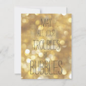お悩みはすべてバブルになりますように – 金ゴールド新年 シーズンカード (正面)