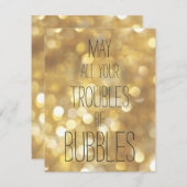 お悩みはすべてバブルになりますように – 金ゴールド新年 シーズンカード (正面/裏面)