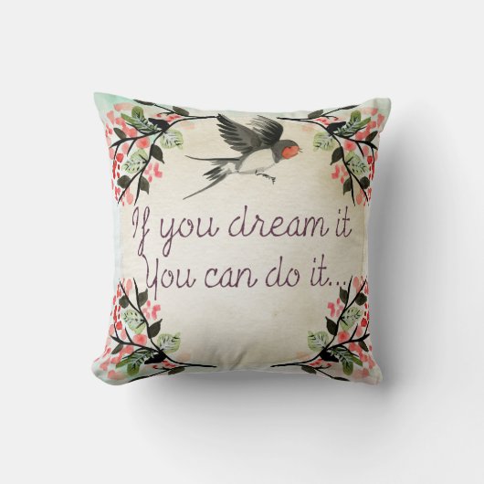 お感動的もし前が夢に見る水彩 クッション (正面)