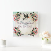 お感動的もし前が夢に見る水彩 スクエア壁時計 (ホーム)