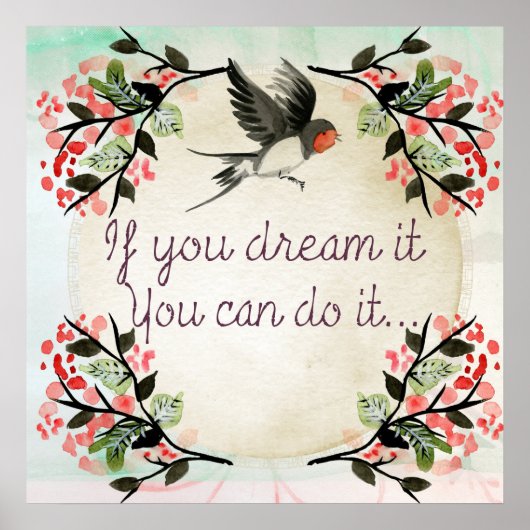 お感動的もし前が夢に見る水彩 ポスター (正面)