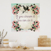 お感動的もし前が夢に見る水彩 ポスター (キッチン)