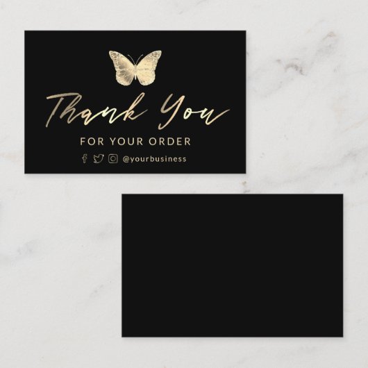 お感謝していしバタフライ 名刺 (正面/裏面)