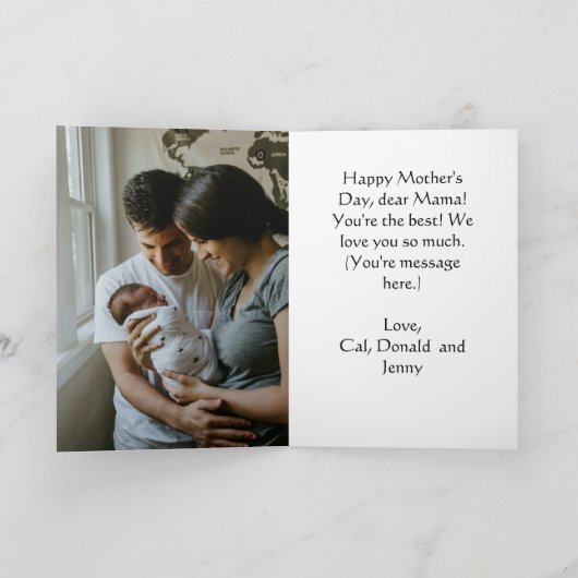 お感謝していミニマル母さんモダンフローラ カード (内部)