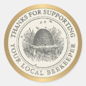 お感謝してい住の養蜂家の金ゴールドをサポート ラウンドシール (正面)