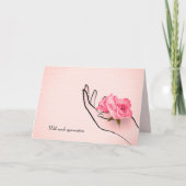 お感謝してい前はピンク色のバラ カード (正面)