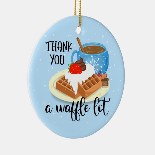 お感謝してい前はワッフル先生ボランティアのギフト セラミックオーナメント (右)