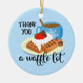 お感謝してい前はワッフル先生ボランティアのギフト セラミックオーナメント (正面)
