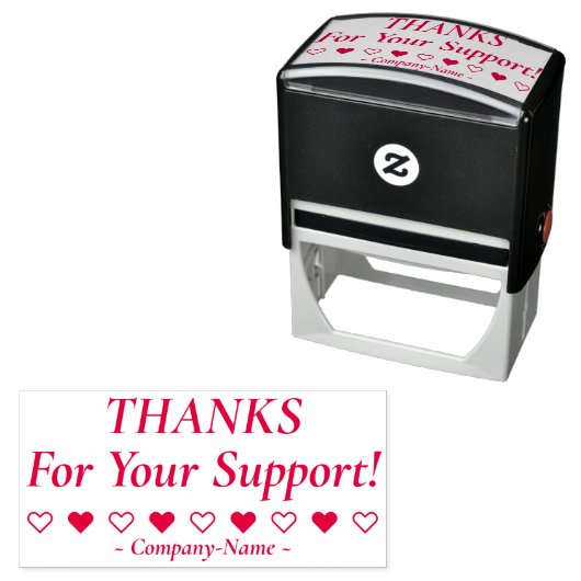 「お感謝してい客様のサポートのため！」 +ビジネス名スタンプ セルフインキングスタンプ (インサイチュ)