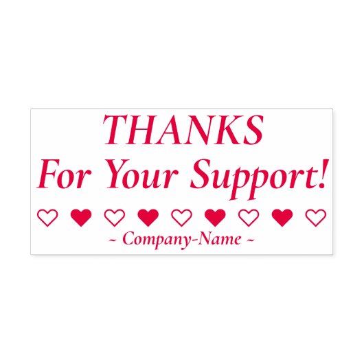 「お感謝してい客様のサポートのため!」 +ビジネス名スタンプ セルフインキングスタンプ (デザイン)