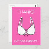 お感謝してい客様のサポート用ピンクリボンブラ ポストカード (正面/裏面)