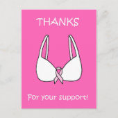 お感謝してい客様のサポート用ピンクリボンブラ ポストカード (正面)