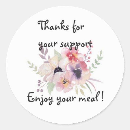 お感謝してい客様のサポート配送の運転者食楽しむ品 ラウンドシール (正面)