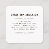 お感謝してい客様の注文にハミングバードリース スクエア名刺 (裏面)