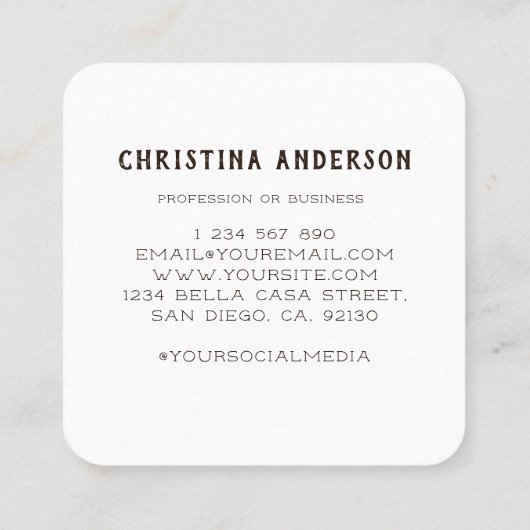 お感謝してい客様の注文にハミングバードリース スクエア名刺 (裏面)