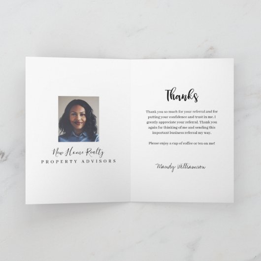 お感謝してい客様の紹介かわいいのコーヒーカップのラテ サンキューカード (内部)