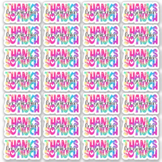 お感謝してい客様のBright絞り染め事業 シール (正面)