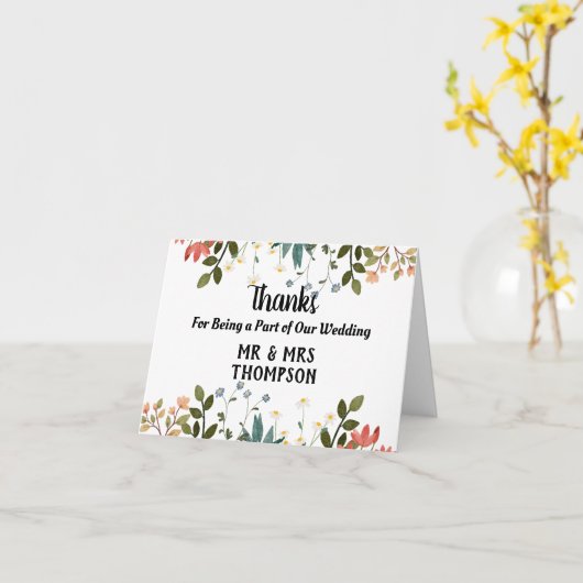 お感謝してい礼の一結婚部で カード (黄色い花)