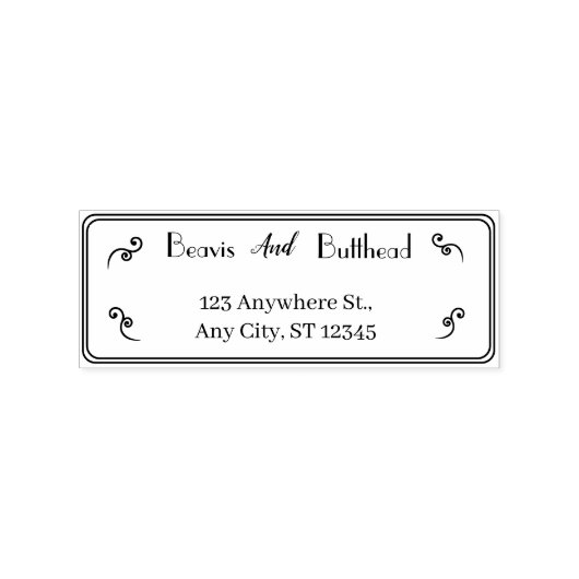 お戻り先住所 現代的でミニマルなカップル名 ラバースタンプ (インプリント)