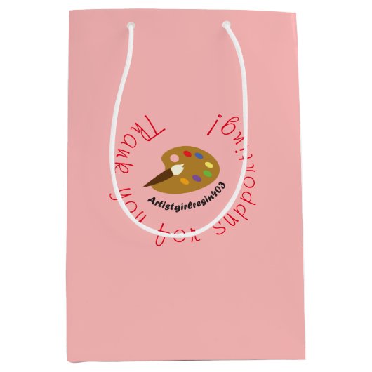 お手伝いありがとう！ – アーティストガール403 ミディアムペーパーバッグ (正面)
