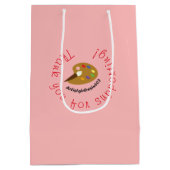 お手伝いありがとう！ – アーティストガール403 ミディアムペーパーバッグ (裏面)