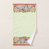 お手洗いタオルのセットに収まった牡丹 バスタオルセット (ハンドタオル)