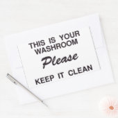 お手洗い場です保ねステッカー 長方形シール (封筒)