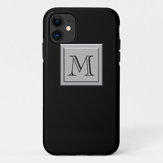 お手紙。あなたのモノグラム。シルバーブラック Case-Mate iPhoneケース (裏面)