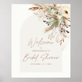 お手軽な結婚前お披露目パーティー　パンパスグラス　モダンエレガント ポスター (正面)