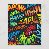 お手軽コミックブックポップアートウェディング招待状 (裏面)