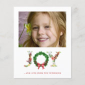 お手頃なクリスマスの喜びのオーダーメイド写真ホリデーカード チラシ (正面)