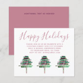 お手頃なクリスマス ローズゴールド 招待状、レター (正面/裏面)