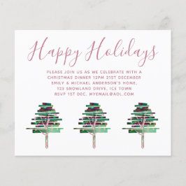 お手頃なクリスマス ローズゴールド 招待状、レター