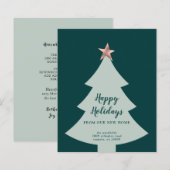 お手頃なグリーンクリスマスツリーのハガキ - 新居のお知らせ (正面/裏面)