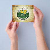 お手頃なセントパトリックデーパーティー アイリッシュビール ヴィンテージ チラシ (手)