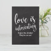 お手頃なチョークボードウェディングバーの看板 (スタンド正面)