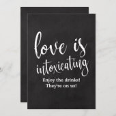 お手頃なチョークボードウェディングバーの看板 (正面/裏面)