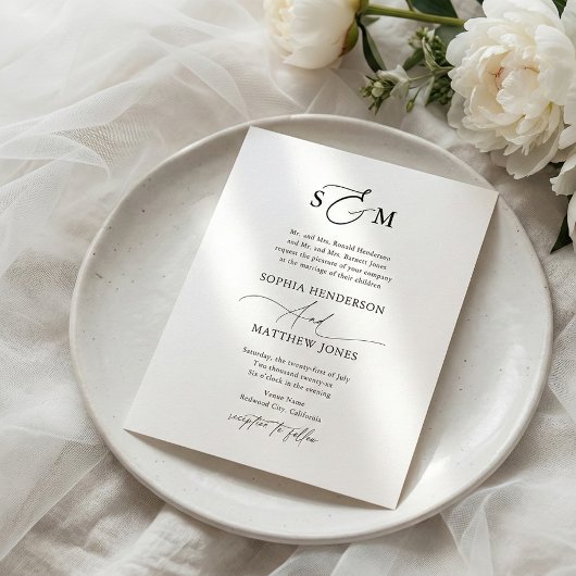 お手頃なフォーマルスクリプト結婚式招待状 チラシ