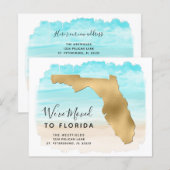 お手頃なフロリダ引越しハガキ　マップ　ビーチ　新住所 (正面/裏面)